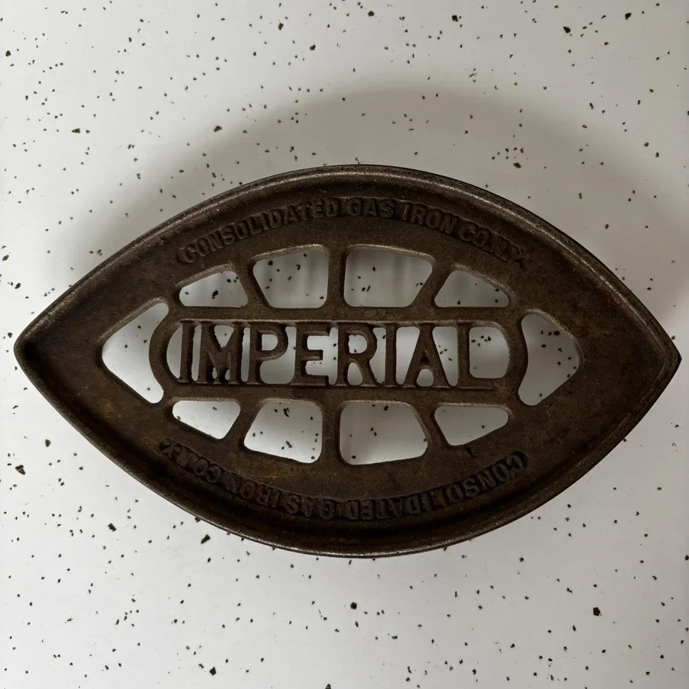 Imperial Consolidated Co Gas Vintage Cast Iron Trivet Decorative Old Stove Top